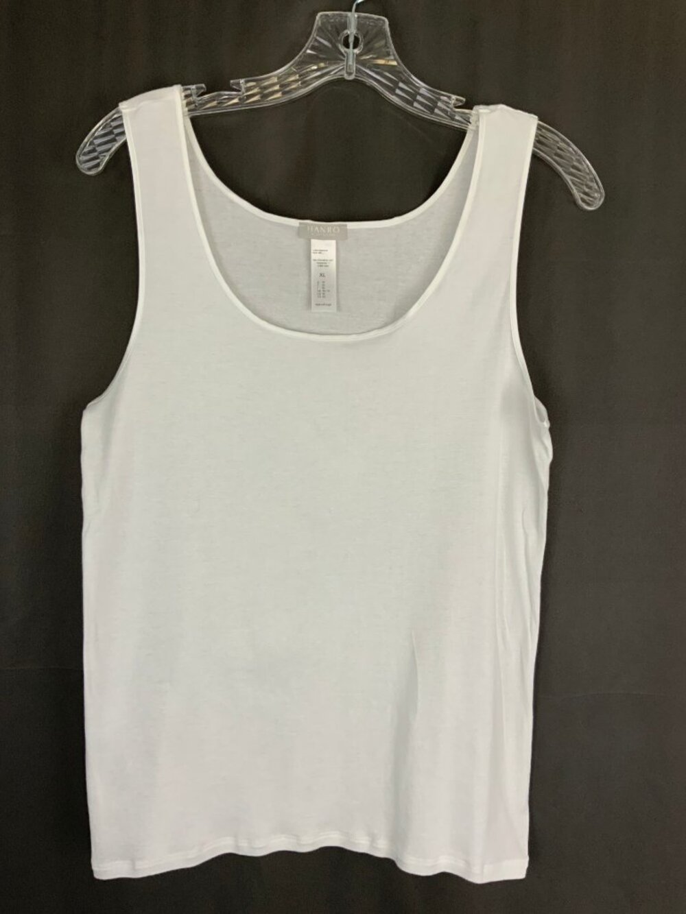 New Hanro of Switzerland White Cotton Round Neck tank Top Sz XL - Picture 11 of 16
